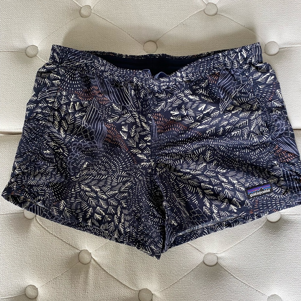 Patagonia Blue and White Athletic Shorts